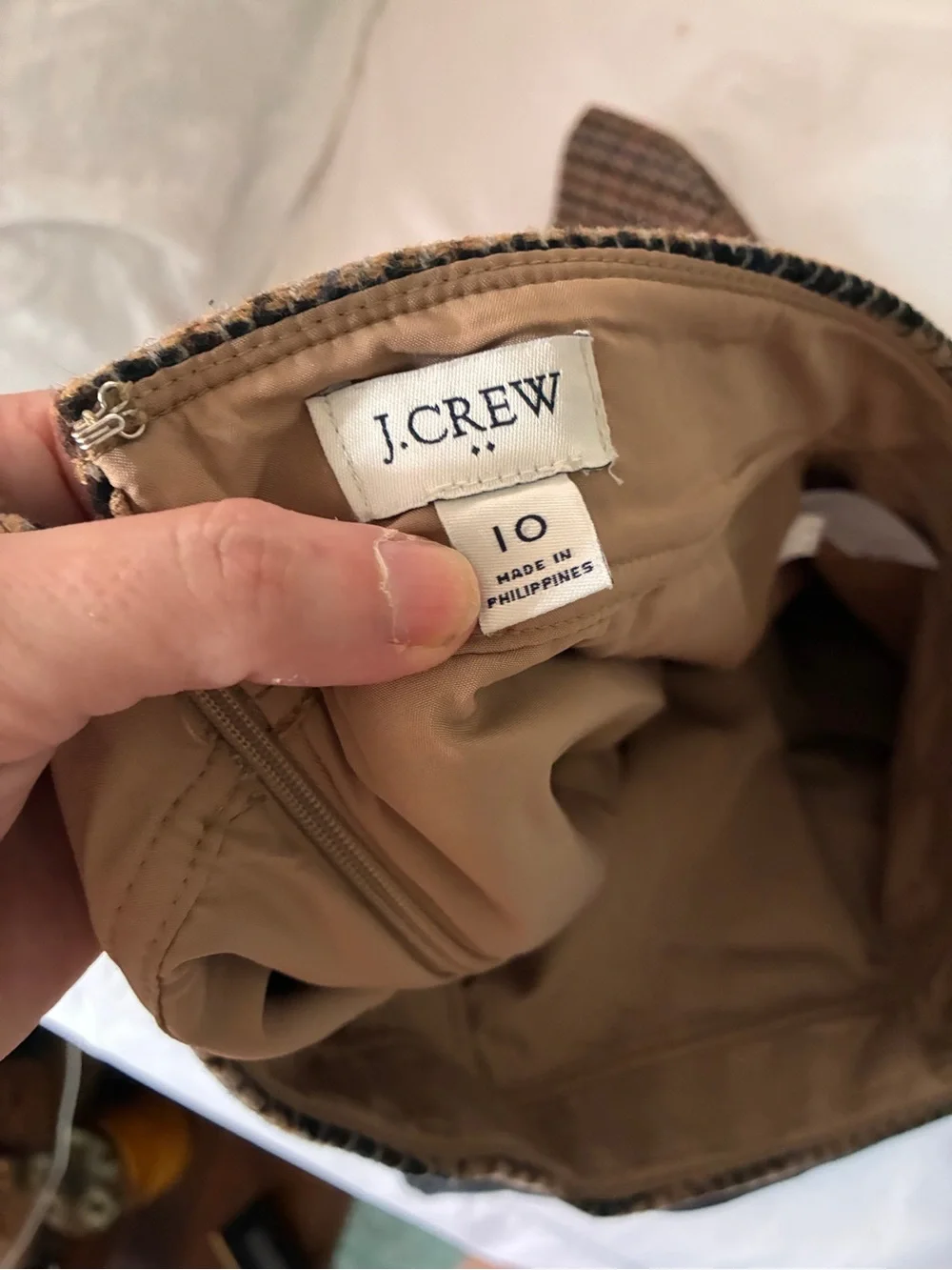 J crew Houndstooth Mini Skirt in Brown and Black